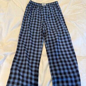 Gap Kids Blue/Black Plaid Pajama/Sleep Pants (Size 8) Light Flannel